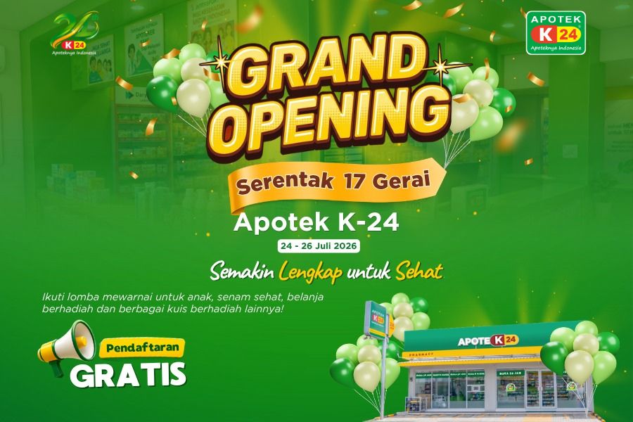 Ekspansi Masif, Apotek K-24 akan Gelar Grand Opening di 17 Gerai!